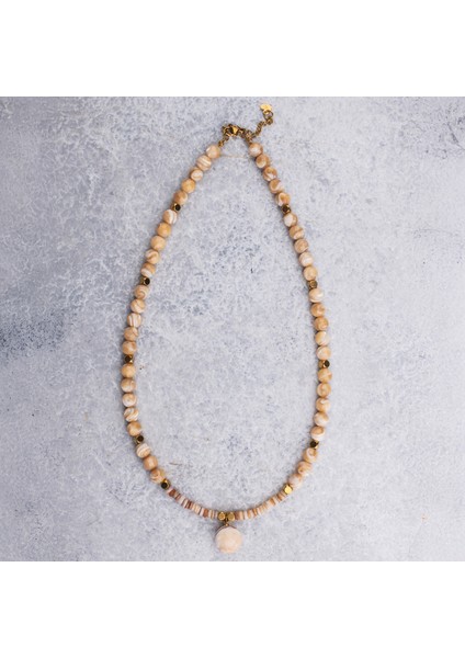 Sedef Doğal Taş Kadın Kolye modelleri