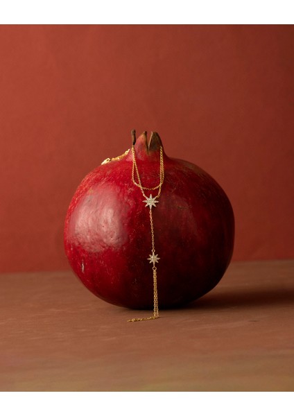 925 Ayar Gümüş Altın Renkli Kutup Yıldızı Motifli Şahmeran -Silveria Jewels fiyatları