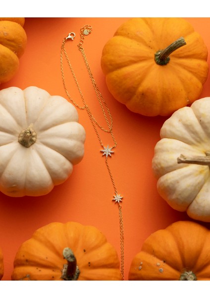 925 Ayar Gümüş Altın Renkli Kutup Yıldızı Motifli Şahmeran -Silveria Jewels fırsatları