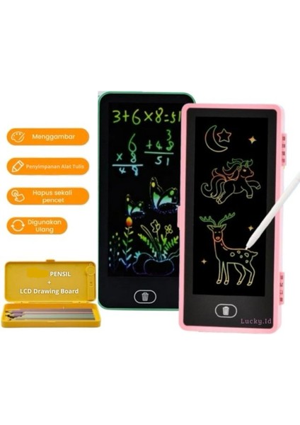 Tablet LCD 6,5 Inç Dijital Kalemli Çizim Yazı Tahtası ve Kalemlik Grafik Not Eğitim Tableti Kalem Kutusu fırsatları