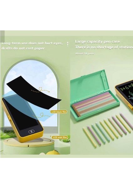 Tablet LCD 6,5 Inç Dijital Kalemli Çizim Yazı Tahtası ve Kalemlik Grafik Not Eğitim Tableti Kalem Kutusu indirimleri