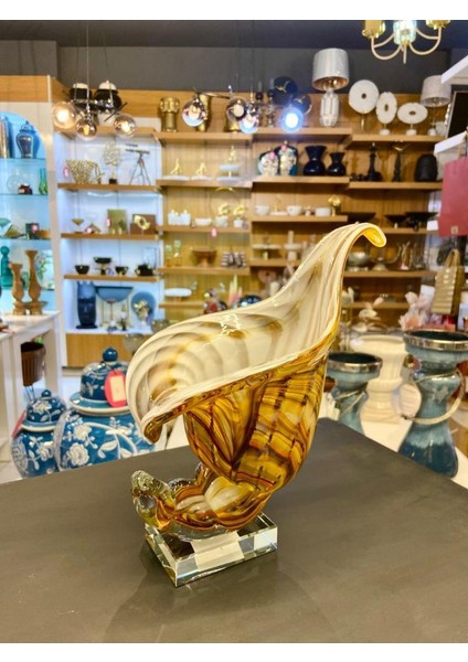 Kristal Cam Kaideli Istiridye Dekor 14X23CM