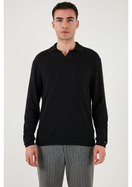 Pamuklu Regular Fit Polo Yaka Sweat Erkek Polo Yaka Sweat MW0MW40444 Bds