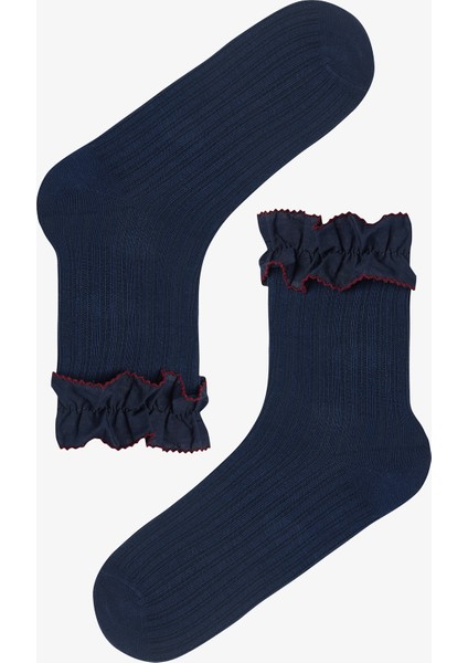 Pamuklu Bilek Kısmı Fırfırlı Soket Çorap