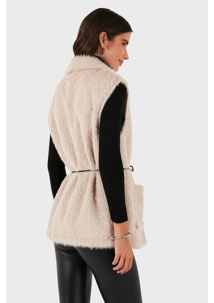 Via Dante Regular Fit Kruvaze Yaka Bağlama Detaylı Kürk Yelek Bayan Yelek 68821807 modelleri