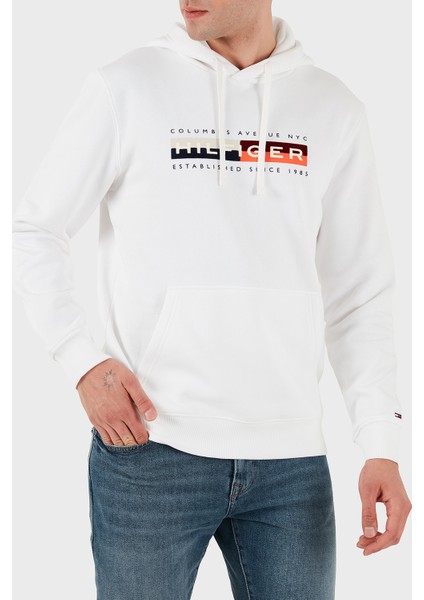 Pamuklu Regular Fit Logolu Kapüşon Yaka Sweat Erkek Sweat MW0MW40041 Ybr