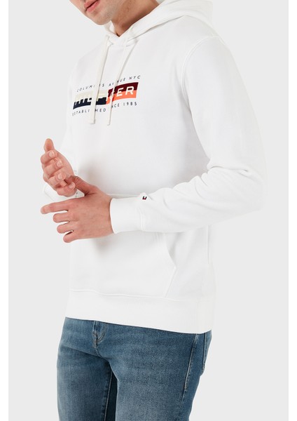 Pamuklu Regular Fit Logolu Kapüşon Yaka Sweat Erkek Sweat MW0MW40041 Ybr fiyatları