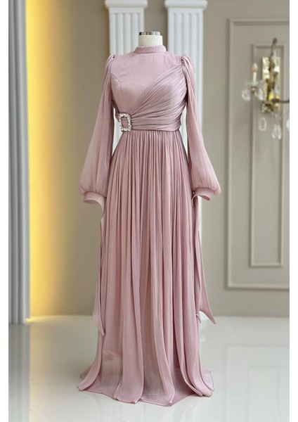 Hira Abiye Elbise Pudra