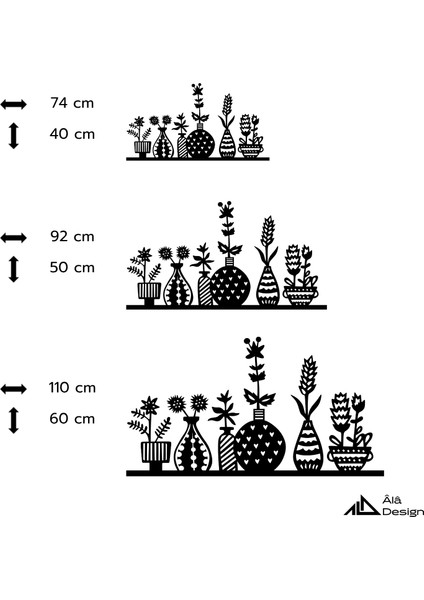 Çiçekli Vazo Bahçesi Temalı Ahşap Duvar Tablosu indirimleri