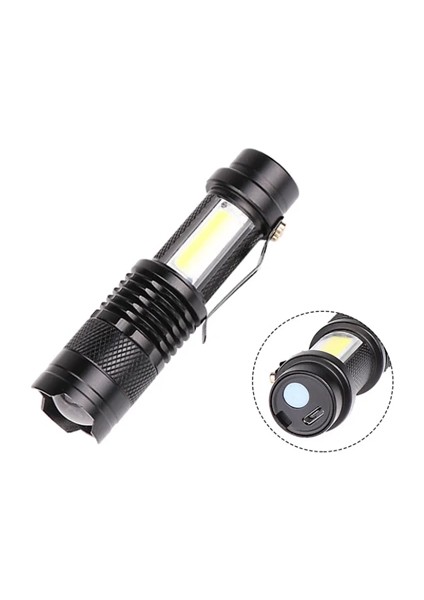 Bfs Şarjlı LED El Feneri - 14500 Pil Dahil, 4 Işık Modu, Mini Boy modelleri