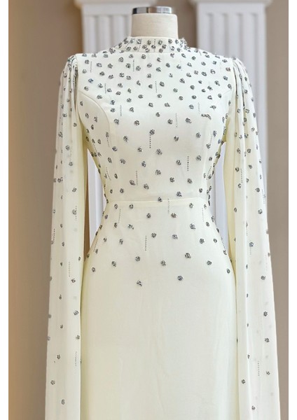 Afra Abiye Elbise Ekru fiyatları