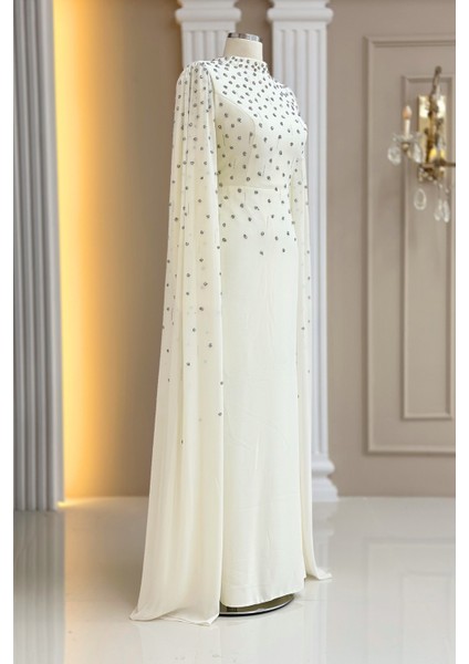 Afra Abiye Elbise Ekru modelleri