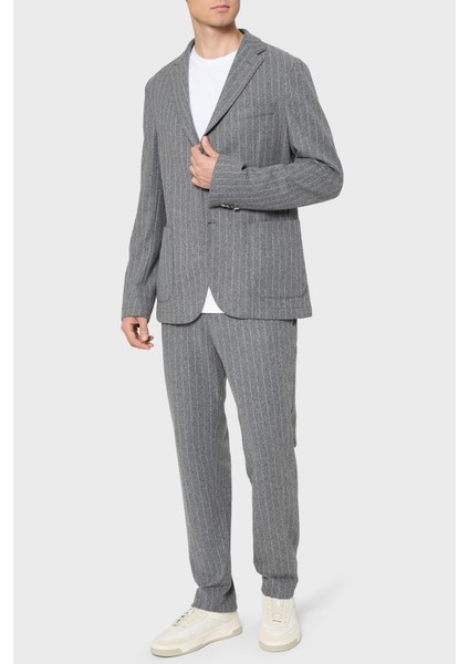 Yün Karışımlı Tapered Fit Normal Bel Düz Paça Çizgili Pantolon Erkek Pantolon 50551518 030 fiyatları