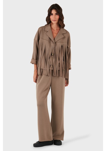 Via Dante Regular Fit Kruvaze Yaka Püsküllü Ceket Bayan Ceket 68821795 fiyatları