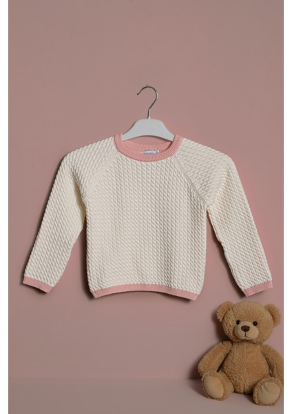 % 100 Pamuk Kız Çocuk Triko-Örme Kazak Ekstra Yumuşak ve Rahat