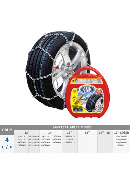 Araç Kar Patinaj Zinciri Takmatik 185 x 55 x R13
