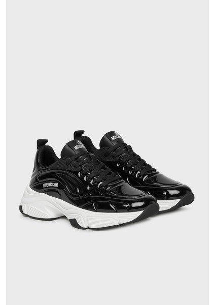 Logolu Deri Kalın Taban Sneaker Ayakkabı Bayan Ayakkabı JA15376G0NJT000A fiyatları