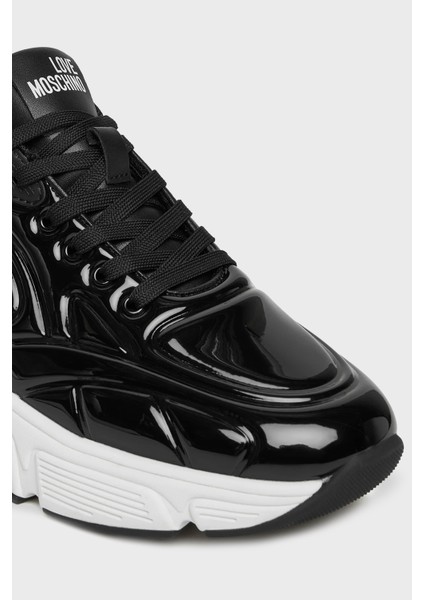 Logolu Deri Kalın Taban Sneaker Ayakkabı Bayan Ayakkabı JA15376G0NJT000A