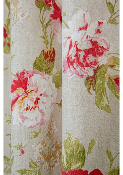 Maira Halkalı Fon Perde Güllü 140X270 modelleri