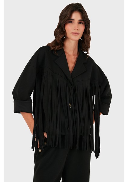 Via Dante Regular Fit Kruvaze Yaka Püsküllü Ceket Bayan Ceket 68821795 fırsatları