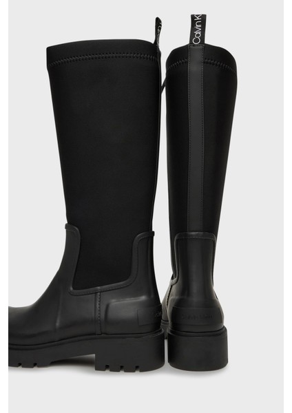 Kalın Taban Fermuarlı Uzun Çizme YW0YW02002BEH Bayan Çizme YW0YW02002 Beh