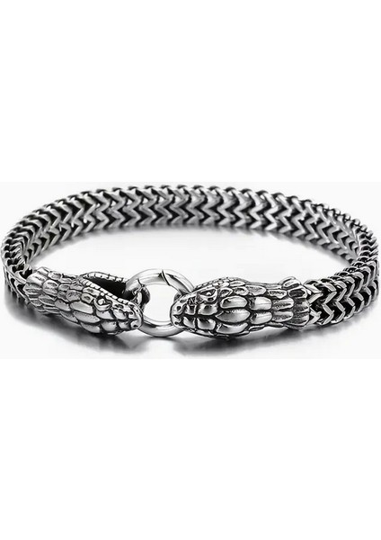 Silver Renk Yılan Başı Model Çinko Alaşım Bileklik fiyatları