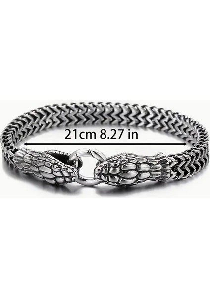 Silver Renk Yılan Başı Model Çinko Alaşım Bileklik modelleri