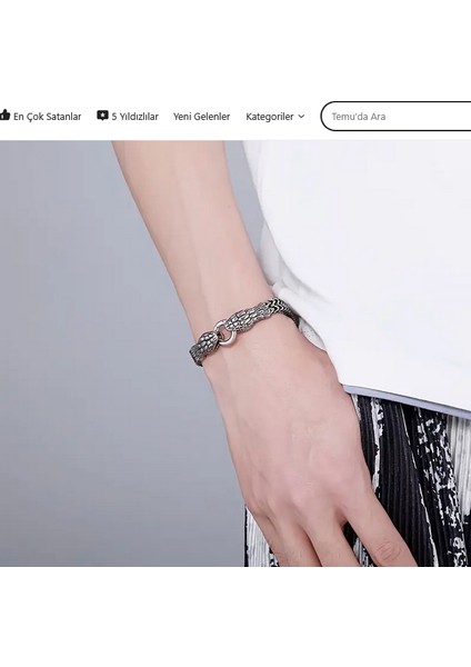 Silver Renk Yılan Başı Model Çinko Alaşım Bileklik fırsatları