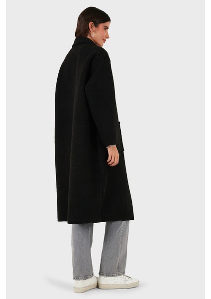 Via Dante Relaxed Fit Kruvaze Yaka Düğmeli Uzun Kaban Bayan Kaban 68821012 modelleri