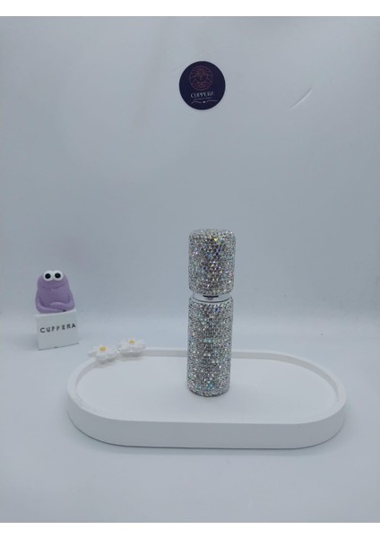 Parıldayan Elmas Işlemeli Mini Doldurulabilir Parfüm Şişesi 10 ml (Gümüş) fiyatları