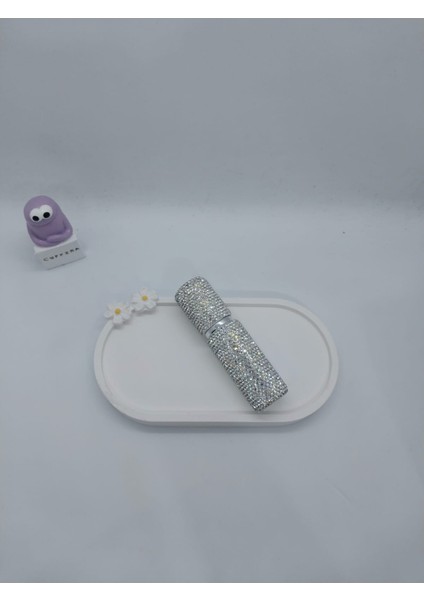 Parıldayan Elmas Işlemeli Mini Doldurulabilir Parfüm Şişesi 10 ml (Gümüş) fırsatları