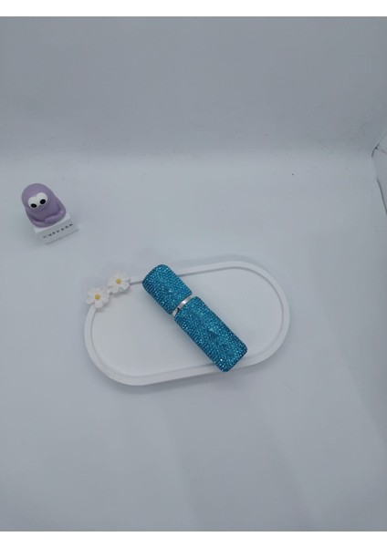 Parıldayan Elmas Işlemeli Mini Doldurulabilir Parfüm Şişesi 10 ml (Mavi) indirimleri