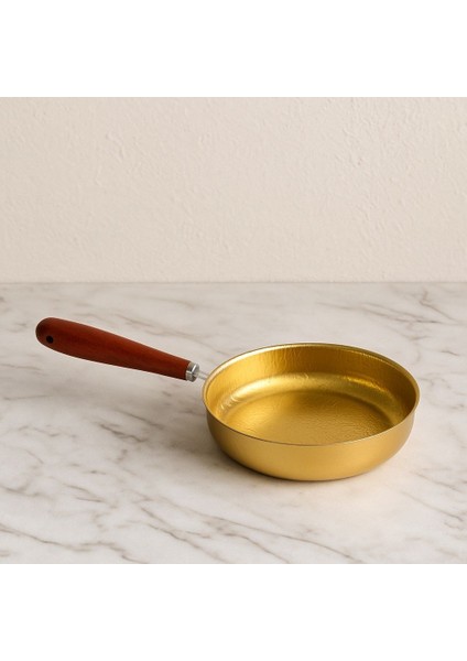 Ahşap Saplı Gold Paslanmaz Çelik Sos Yumurta Tavası 16 cm