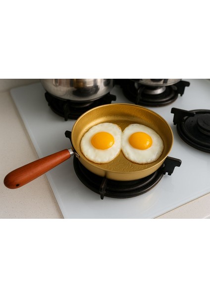 Ahşap Saplı Gold Paslanmaz Çelik Sos Yumurta Tavası 16 cm modelleri