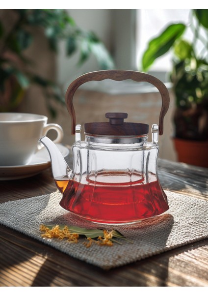 Borosilikat Cam Akasya Saplı Cam Demlik Milla 1000 ml (401374)