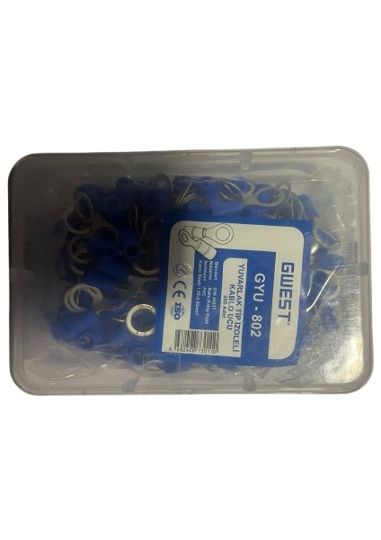 Yuvarlak Tip Izoleli Kablo Ucu GYU-802 Lacivert Adet 200