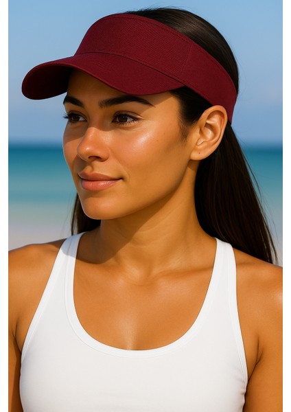 Arkası Ayarlanabilir Cırtlı Uzatmalı Üstü Açık Vizör Şapka Tenis Şapkası