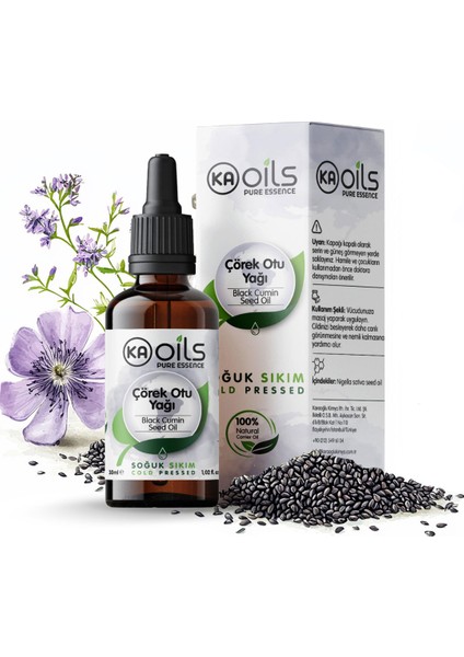 Çörek Otu Yağı (Nigella Sativa - Black Cumin Seed Oil) 30 ml - Cilt ve Saç Bakımı Için Ideal -%100 Doğal ve Saf Gıda Kalite - Soğuk Sıkım modelleri