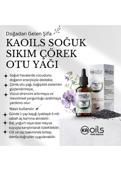 Çörek Otu Yağı (Nigella Sativa - Black Cumin Seed Oil) 30 ml - Cilt ve Saç Bakımı Için Ideal -%100 Doğal ve Saf Gıda Kalite - Soğuk Sıkım fırsatları