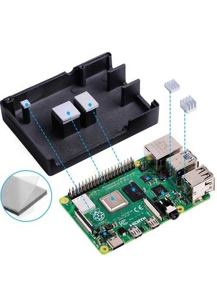 Raspberry Pi 4 Alüminyum Muhafaza Kutusu (Soğutmalı) - Siyah fırsatları