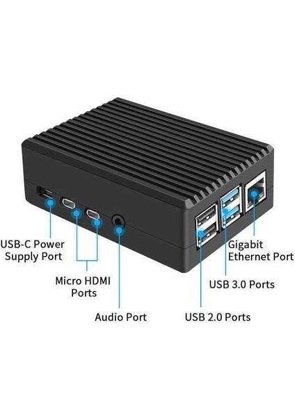 Raspberry Pi 4 Alüminyum Muhafaza Kutusu (Soğutmalı) - Siyah indirimleri