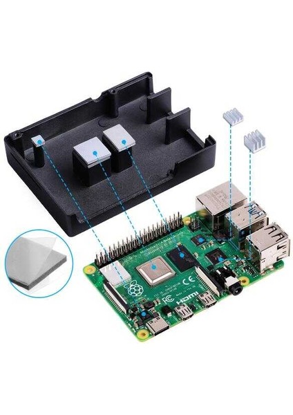 Raspberry Pi 4 Alüminyum Muhafaza Kutusu (Soğutmalı) - Siyah