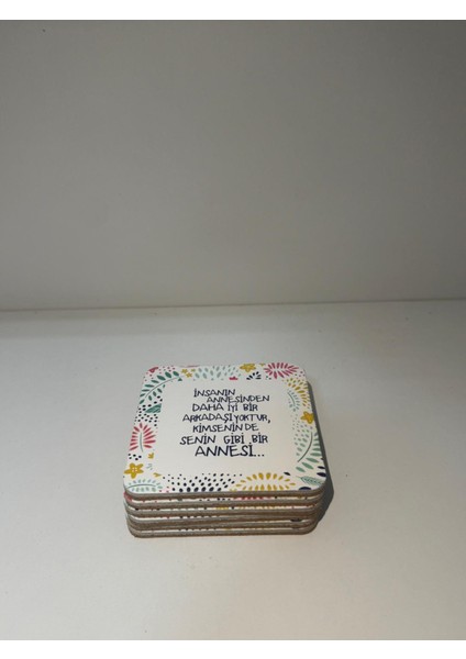 Dekoratif Bardak Altlığı 6'lı Anne fırsatları