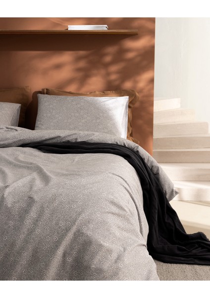 Alida Tek Kişilik %100 Pamuk Ranforce Baskılı Nevresim Takımı - Gri modelleri