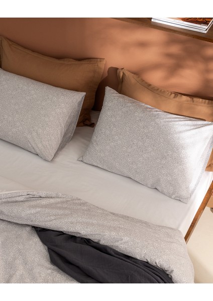 Alida Tek Kişilik %100 Pamuk Ranforce Baskılı Nevresim Takımı - Gri fırsatları