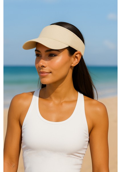 Arkası Ayarlanabilir Cırtlı Uzatmalı Üstü Açık Vizör Şapka Tenis Şapkası fiyatları