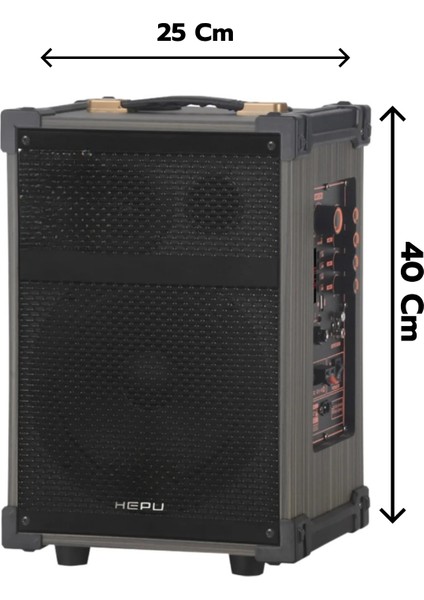 Hepu HP-976 Partybox Bluetooth Hoparlör 8 Woofer 40W Güç 2 Kablosuz Mikrofon Kumanda fiyatları
