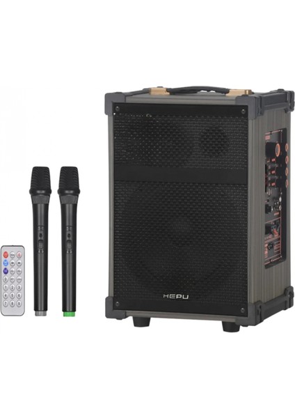 Hepu HP-976 Partybox Bluetooth Hoparlör 8 Woofer 40W Güç 2 Kablosuz Mikrofon Kumanda fırsatları