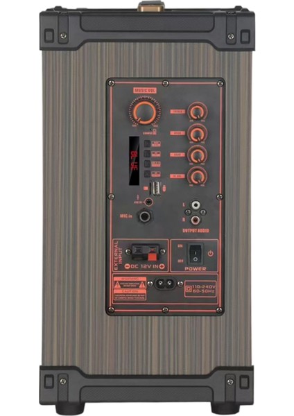 Hepu HP-976 Partybox Bluetooth Hoparlör 8 Woofer 40W Güç 2 Kablosuz Mikrofon Kumanda