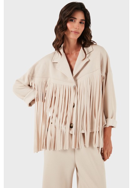 Via Dante Regular Fit Kruvaze Yaka Püsküllü Ceket Bayan Ceket 68821795 fırsatları